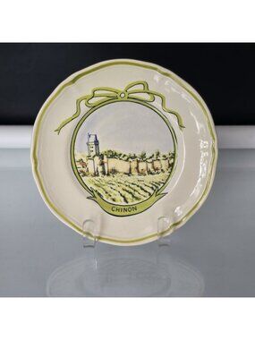 Chinon Wine Chateau By Longchamp France Vintage Canape Appetizer Plate 6"